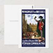 België  Fair Poster opnieuw ingesteld op Brussel Briefkaart (Voorkant / Achterkant)