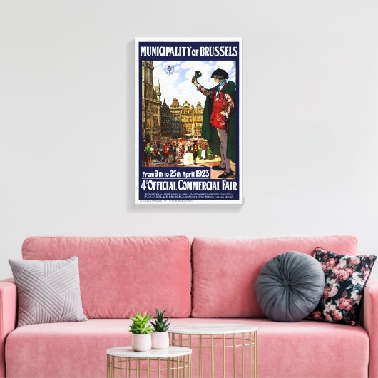 België  Fair Poster opnieuw ingesteld op Brussel Canvas Afdruk (Insitu (Woonkamer))