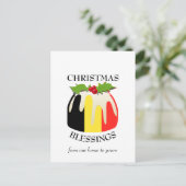 BELGIË Feestelijke Pudding Kerstmis Briefkaart (Staand voorkant)