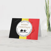 BELGIË FLAG | Drie Mannen | CHRISTMAS Feestdagen Kaart (Voorkant)