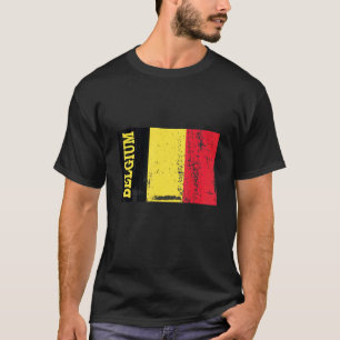België Flag Souvenir Distress for Men Women Kind T-shirt