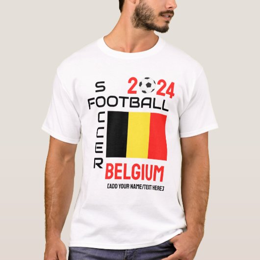 BELGIË Football Custom Name 2024 ELK JAAR T-shirt (Voorkant)