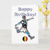 België Football voetbal verjaardagskaart Kaart (Gele Bloem)