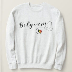 België Heart Sweatshirt, Belgische vlag Trui
