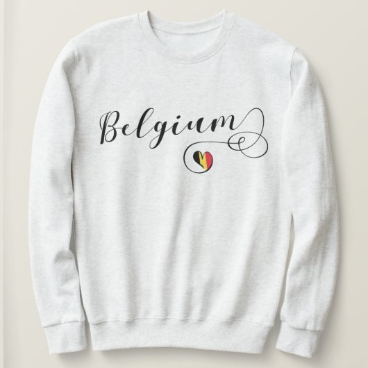 België Heart Sweatshirt, Belgische vlag Trui (Design voorkant)