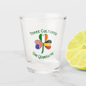 België Ierland USA Flags Shamrock Personalized Shot Glas (Voorkant)