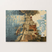 België Illustratie Reizen Art Vintage Legpuzzel (Horizontaal)