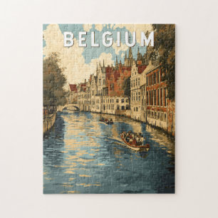 België Illustratie Reizen Art Vintage Legpuzzel