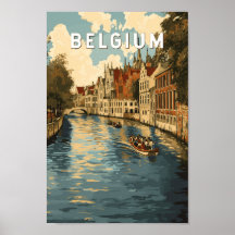 België Illustratie Reizen Art Vintage