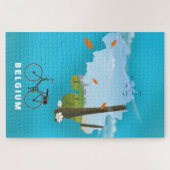 België Kaart reisposter afdruk. Legpuzzel (Horizontaal)