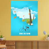 België Kaart reisposter afdrukken. Canvas Afdruk (Insitu (Woonkamer))