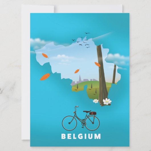 België Kaart reisposter print. (Voorkant)