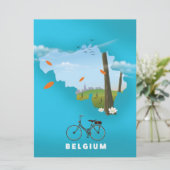België Kaart reisposter print. (Staand voorkant)