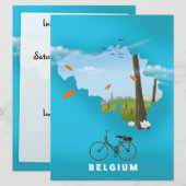 België Kaart reisposter print. (Voorkant / Achterkant)