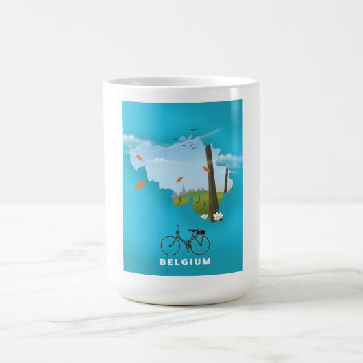 België Kaart reisposter print. Magische Mok (Midden)
