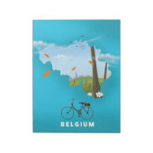 België kaart reisposter print. notitieblok (Linkerzijde)