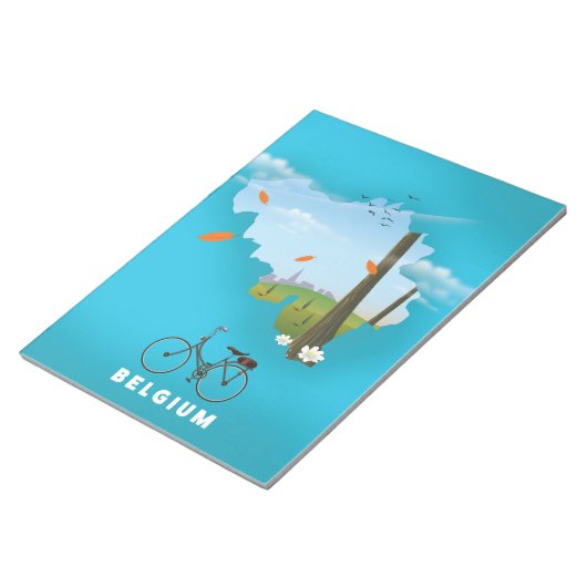 België kaart reisposter print. notitieblok (Schuin)