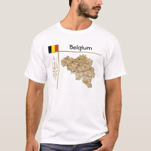 België Kaart + Vlag + Titel T-Shirt