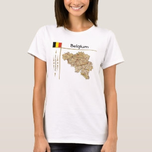 België Kaart + Vlag + Titel T-Shirt