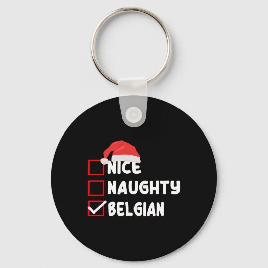 België Kerstkostuum Grappig Belgisch Kerstman Sleutelhanger (Voorkant)