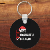 België Kerstkostuum Grappig Belgisch Kerstman Sleutelhanger (Voorkant)