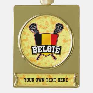 België kerstversiering lacrosse Verguld Banner Ornament