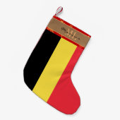 België kous, Belgische Vlag, monogram sneeuwvlok Kleine Kerstsok (Voorkant (Hangend))