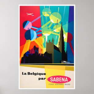België Kunst Sabena Reisposter Belgische Print