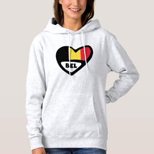 België Landcode vlag Heart BEL Hoodie (Voorkant)