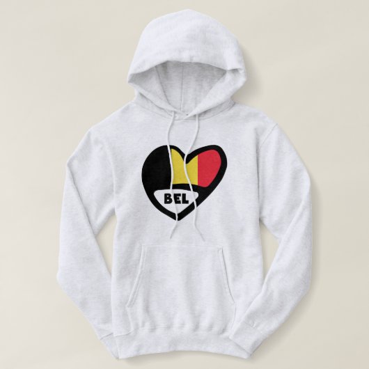 België Landcode vlag Heart BEL Hoodie (Design voorkant)