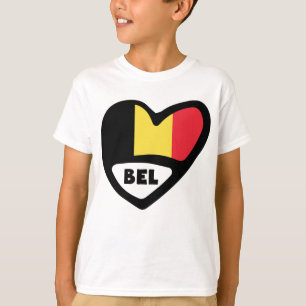 België Landcode vlag Heart BEL T-shirt