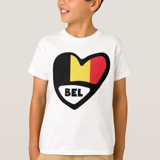 België Landcode vlag Heart BEL T-shirt (Voorkant)