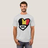 België Landcode vlag Heart BEL T-shirt (Voorkant volledig)