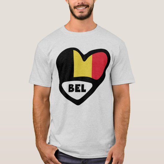 België Landcode vlag Heart BEL T-shirt (Voorkant)
