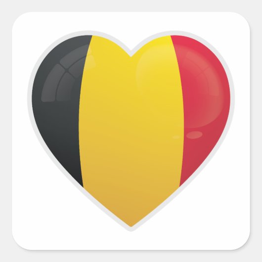 België Liefdesicoon Vierkante Sticker (Voorkant)