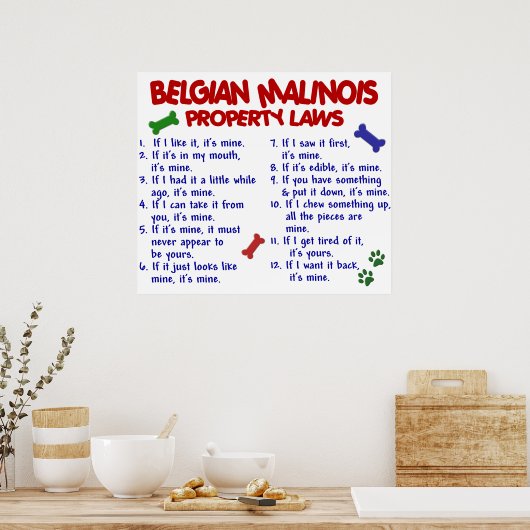 BELGIË MALINOIS PL2 POSTER (Keuken)
