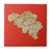 België Map Tile Tegeltje (Voorkant)
