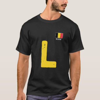 België Mens-Vlag Letter L Groep Matching België T-shirt