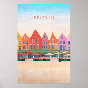 België Minimale Reisposter Poster