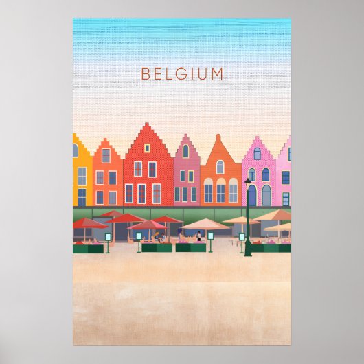 België Minimale Reisposter Poster (Voorkant)
