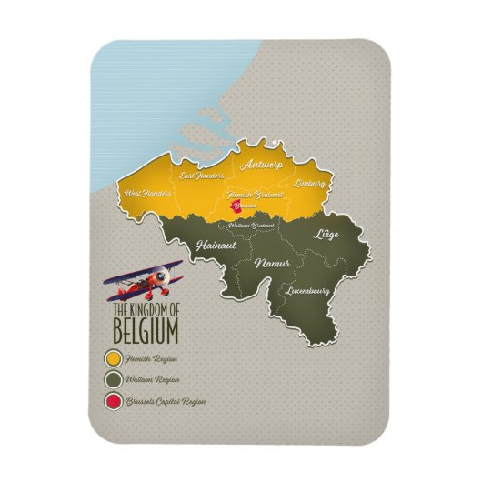 België mooie kaart magneet (Verticaal)