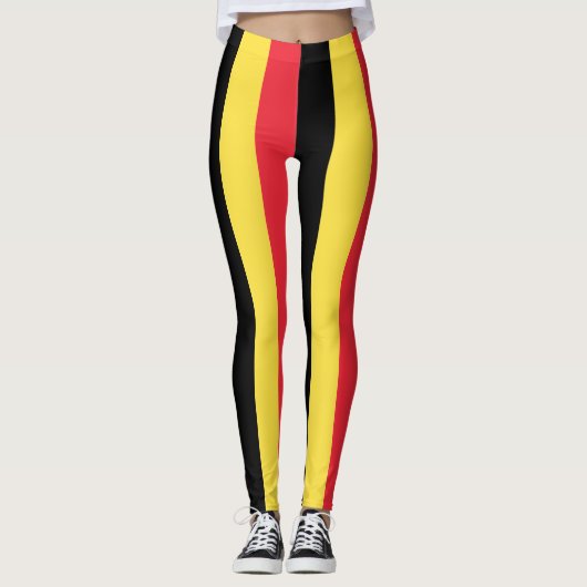 België Nationale vlag Kleuren Verticaal gestreept Leggings (Voorkant)