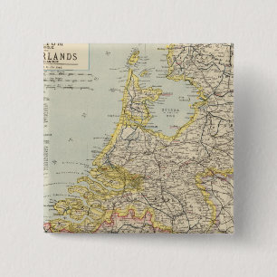 België, Nederland 2 Vierkante Button 5,1 Cm