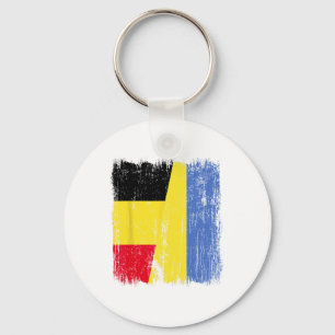 België Oekraïne Halve Vlag Belgische Oekraïense Er Sleutelhanger