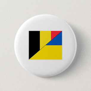 België Oekraïne Vlag Belgische Oekraïense National Ronde Button 5,7 Cm