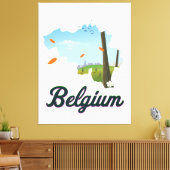 België Reisposter. Canvas Afdruk (Insitu (Woonkamer))