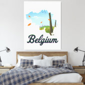 België Reisposter. Canvas Afdruk (Insitu (Slaapkamer))