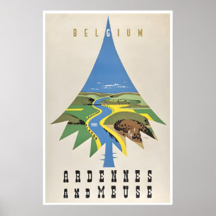 België Reisposter Landschapsarchitectuur Kunstprin Poster