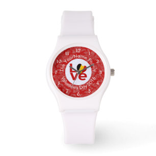 België Rode LIEFDE Vlag Persoonlijk  Horloge