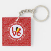 België Rode LOVE Vlag Gepersonaliseerd Sleutelhanger (Achterkant)